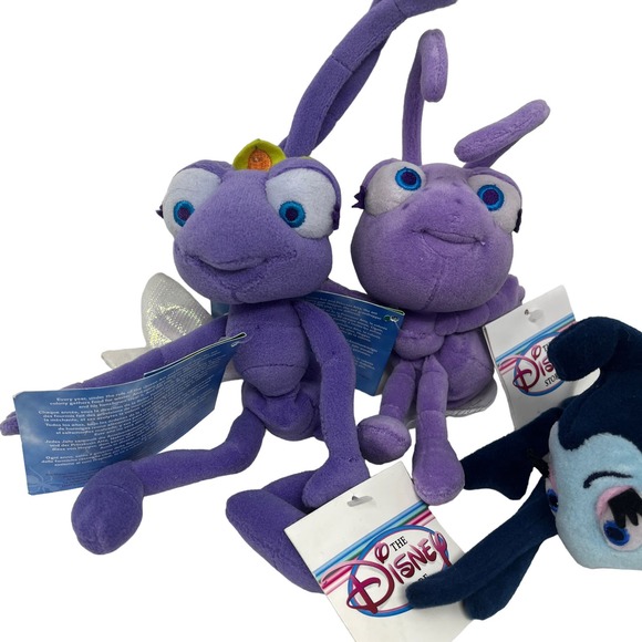 Vintage Disney Store A Bugs Life Princess Dot Atta & Rosie the Spider Plush Lot - Picture 4 of 7